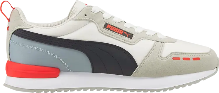 

Кроссовки Puma R78 Mesh Vaporous Grey High Risk Red, серый