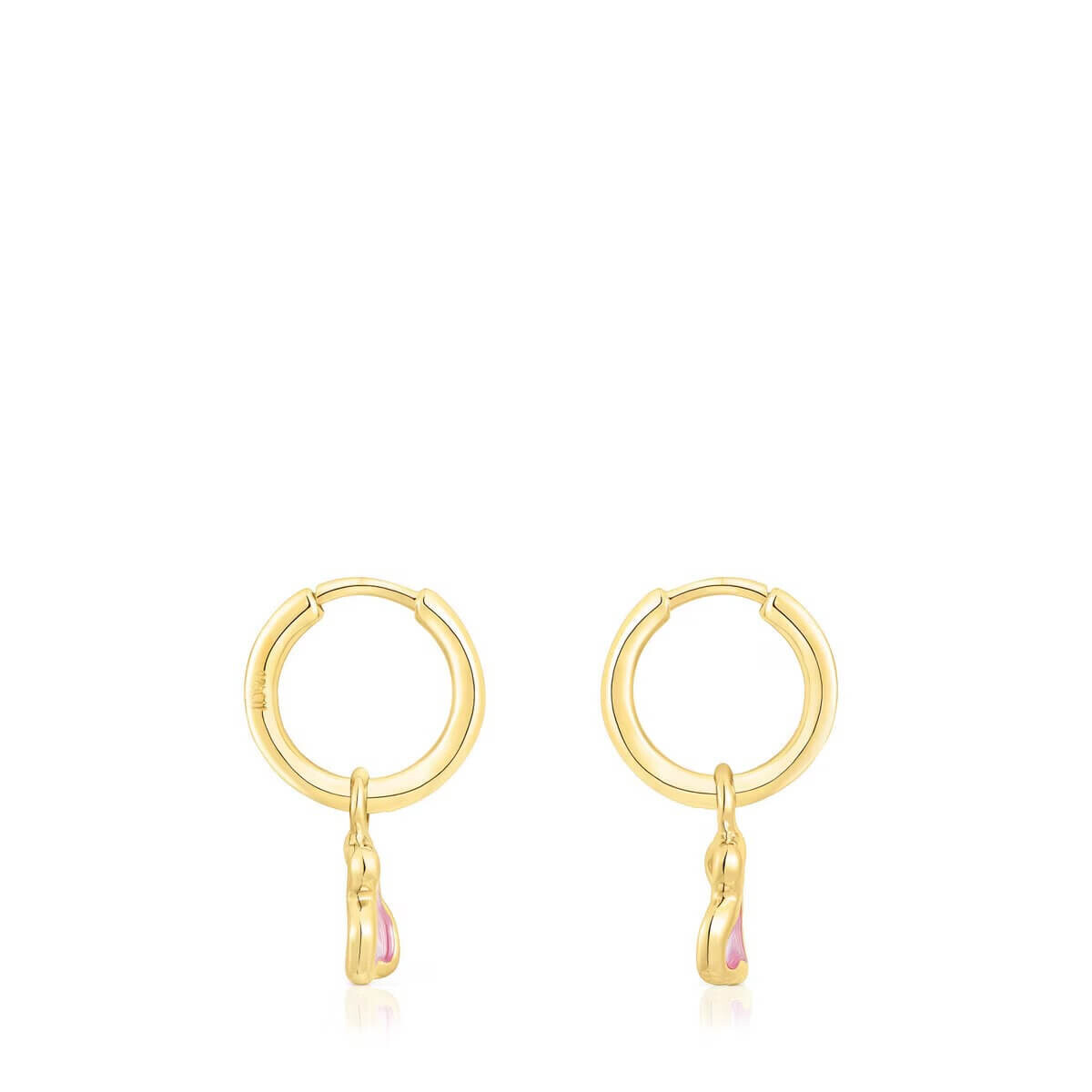 Серьги-кольца Tous Gregal Pink Bear, 20 мм, серебро с 18-каратным золотым покрытием — фото 2