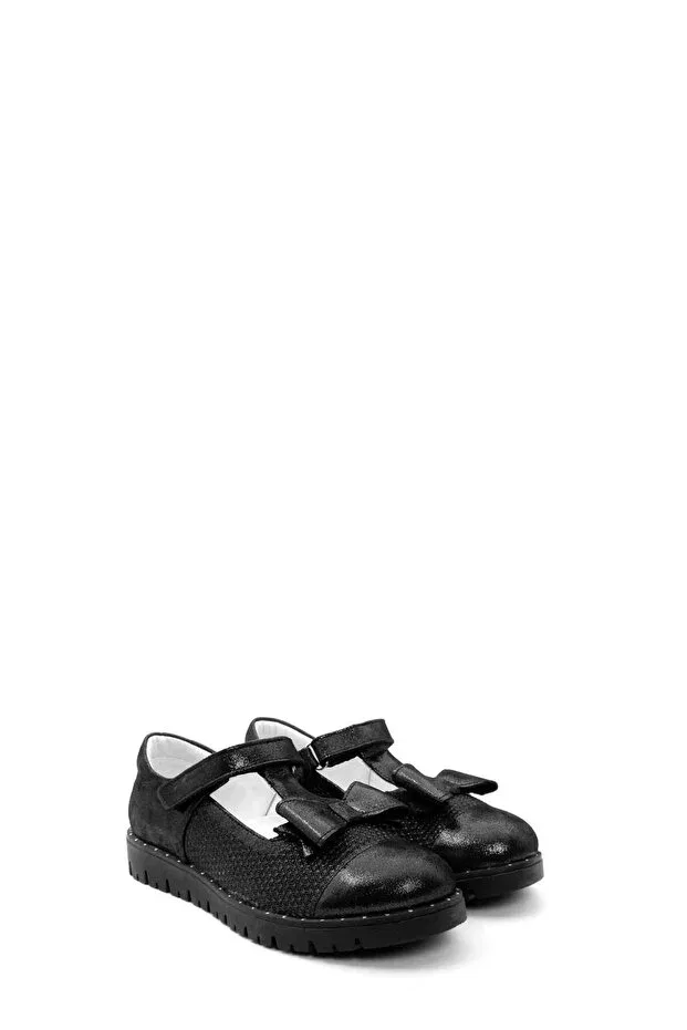 Детские повседневные туфли для девочек из натуральной кожи Fast Step, Black Satin — фото 4