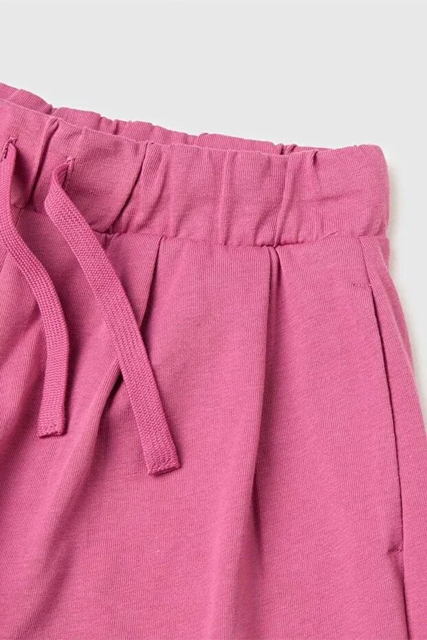 Детские шорты для девочек с принтом Logo Embroidery Detail United Colors Of Benetton, Dried Rose — фото 3