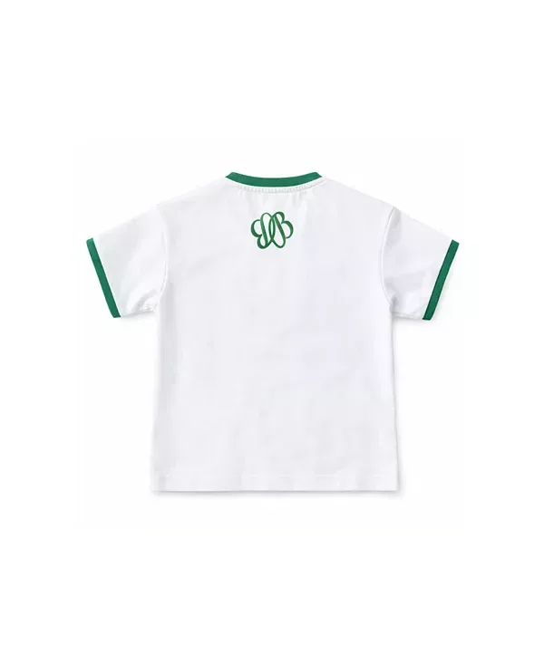 Детская футболка с круглым вырезом Crewneck Bits & Bows, White/Green — фото 3