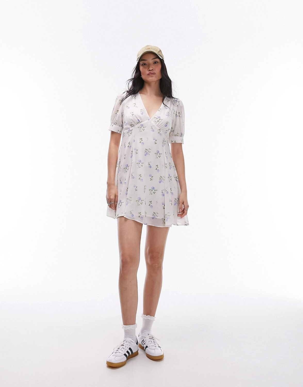 

Платье Topshop Mini With Boat Neckline In Vintage Style Floral Pattern, мультиколор