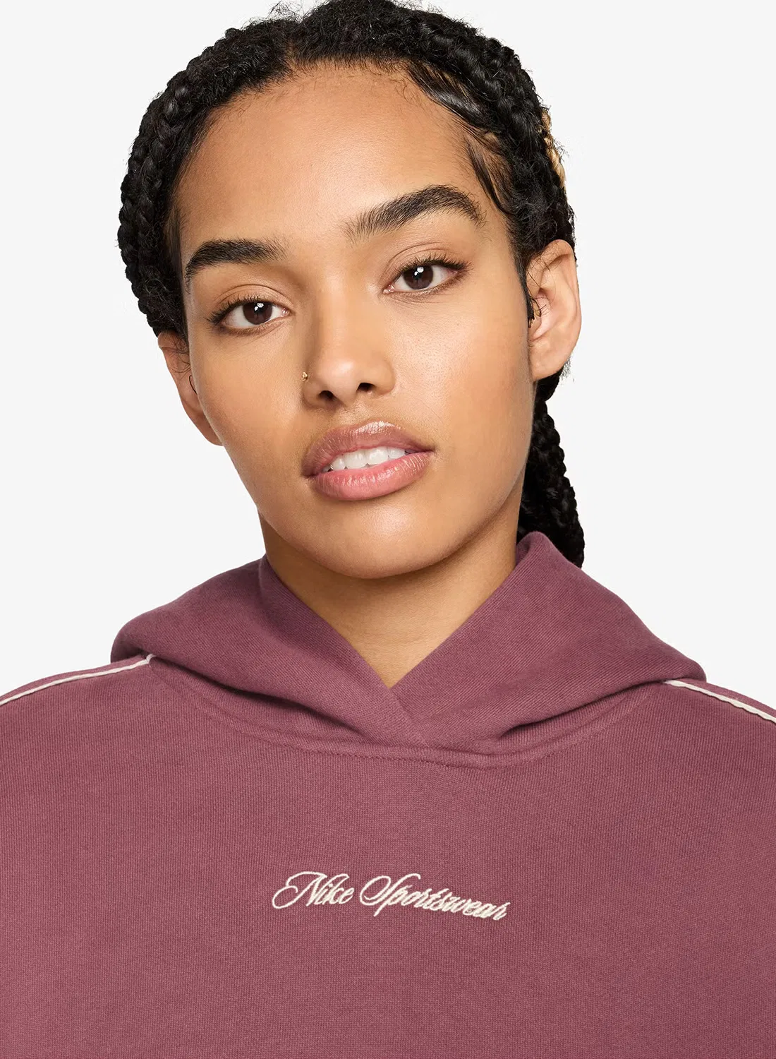 Худи с капюшоном укороченное Studio fleece Nike, розовый — фото 3