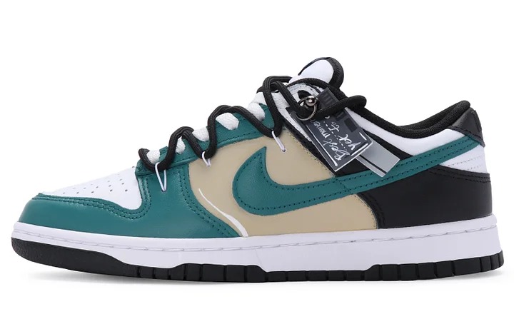 

Кастомизированные кроссовки Nike Dunk Skateboarding Men Low-top, бирюзовый/хаки/черный