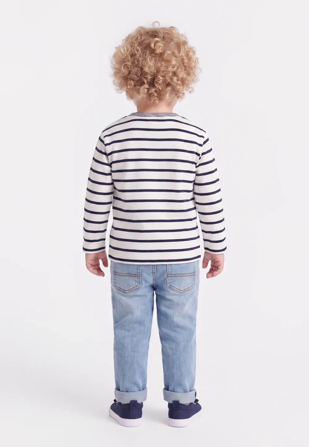 Футболка Bebe Debout с длинными рукавами Petit Bateau, Marshmallow/Smoking — фото 2