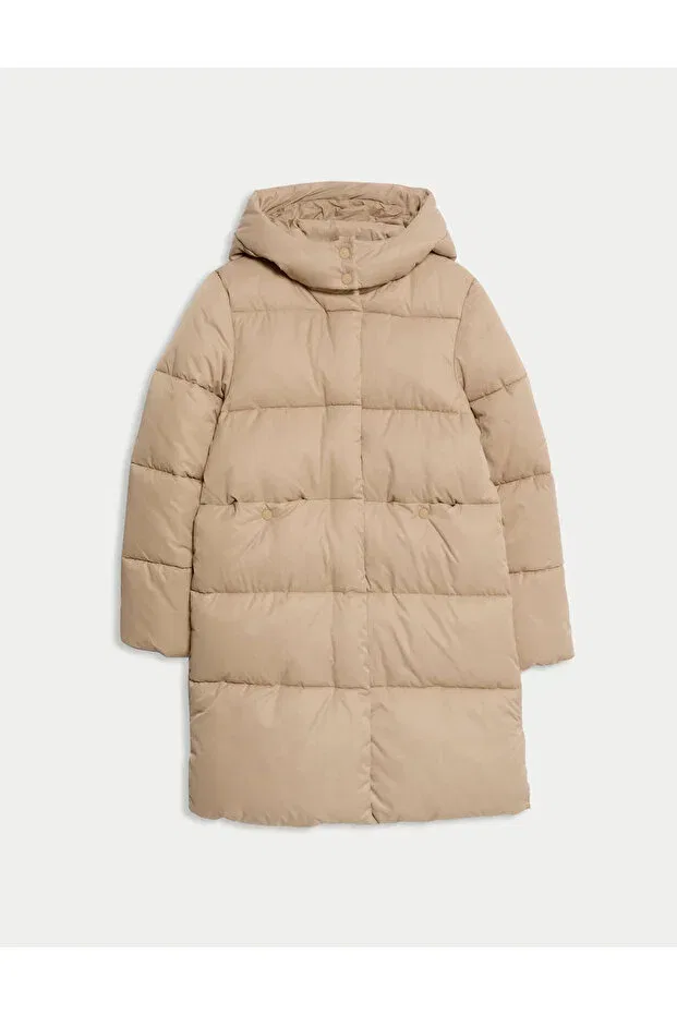 Детское зимнее пальто для девочек с капюшоном Marks & Spencer, Beige