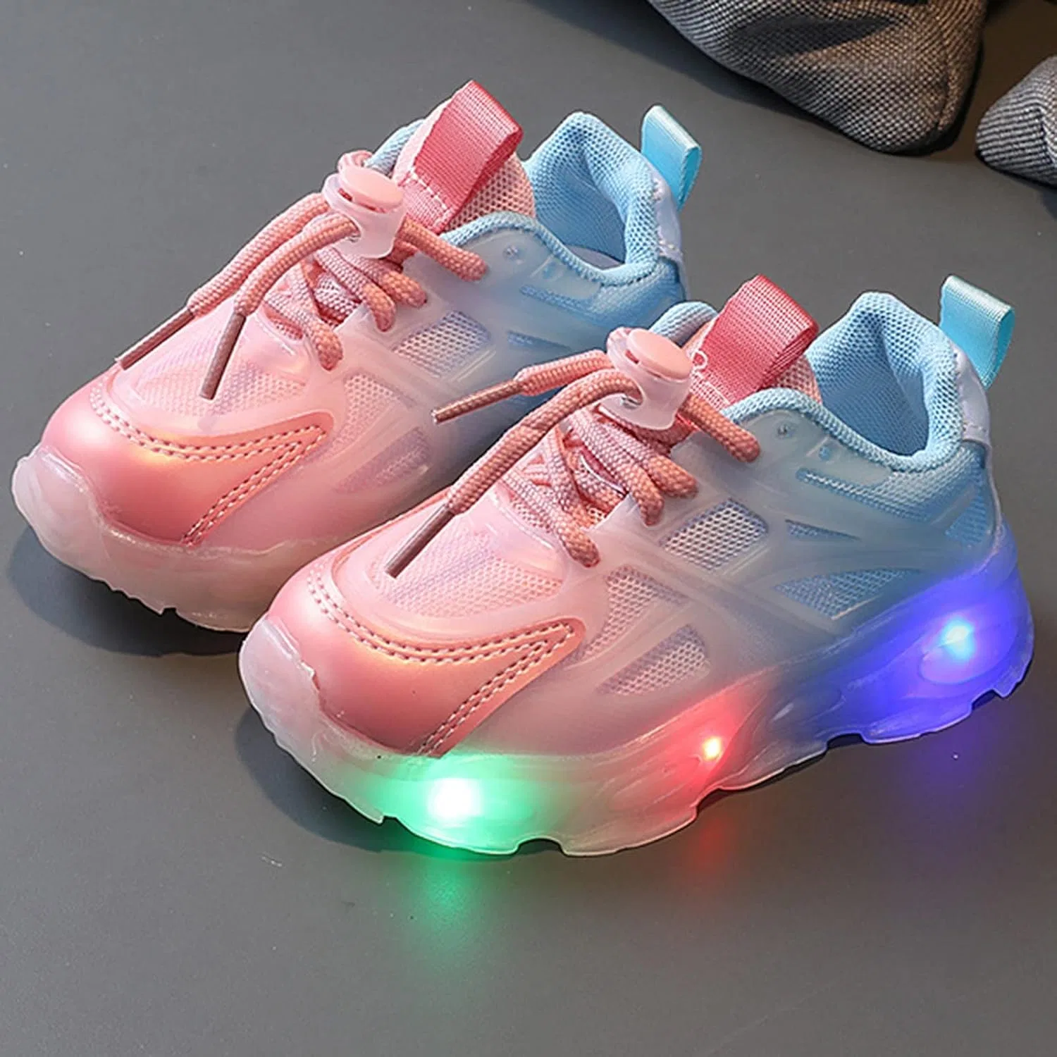 Детские кроссовки для мальчиков и девочек со светодиодной подсветкой AIMAOMI, Pink — фото 3