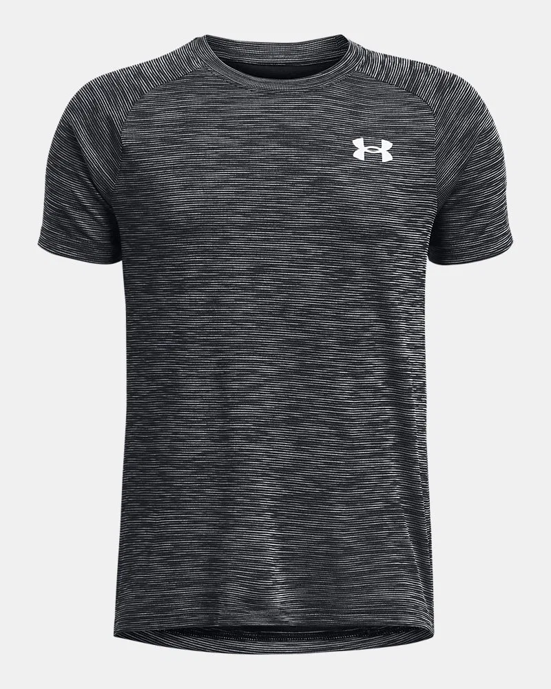 Футболка с коротким рукавом для мальчиков из переработанного полиэстера UA Tech Textured UnderArmour, Black/White