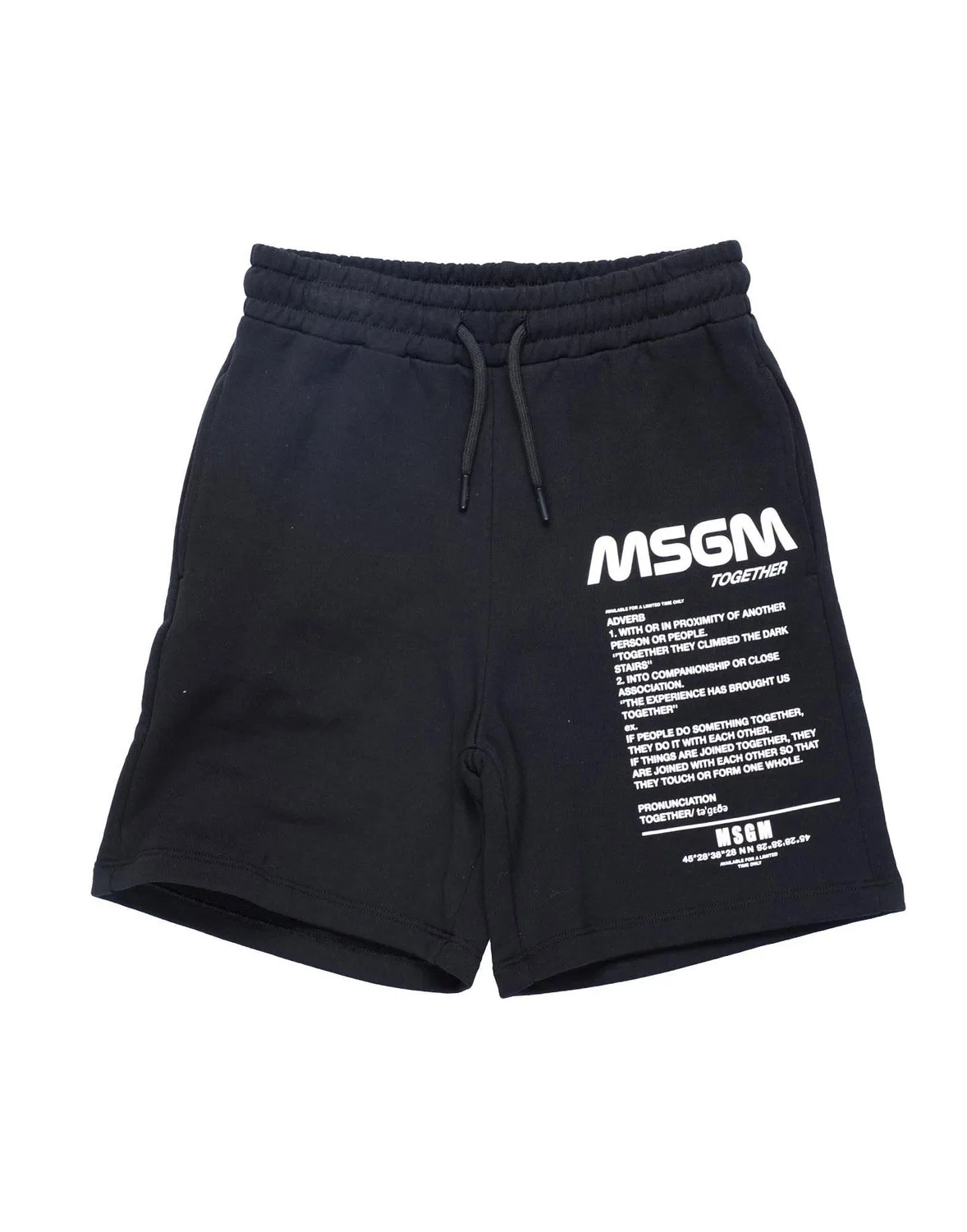 Детские шорты из флиса с принтом Msgm, черный