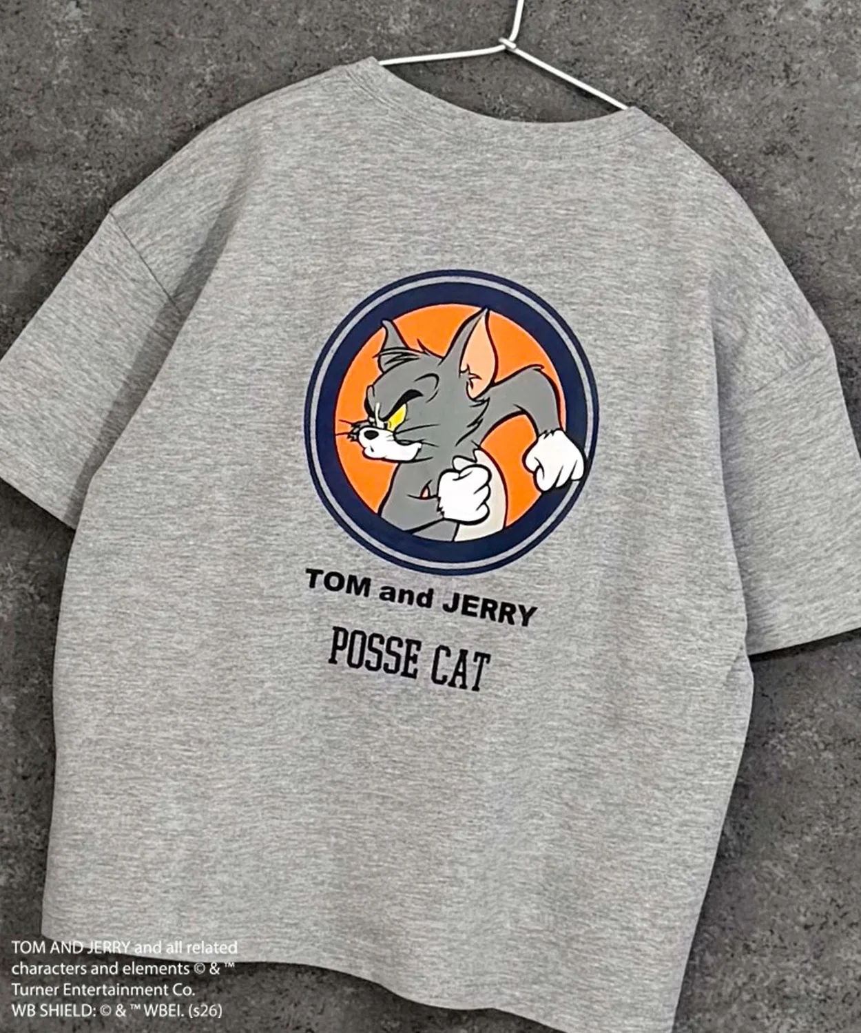 Детская футболка оверсайз с принтом TOM&JERRY, Heather Gray