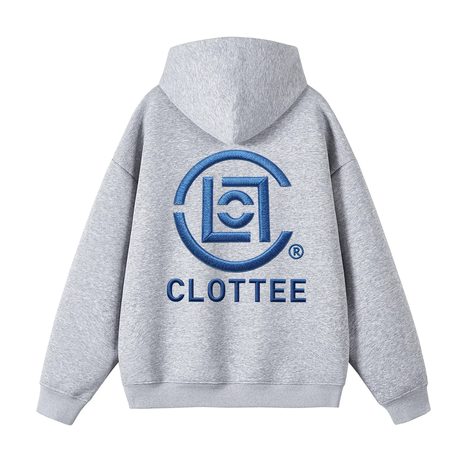 Детское худи с капюшоном, прямого кроя 360g Heavy Embroidery, CLOT, Heather Grey Blue Label