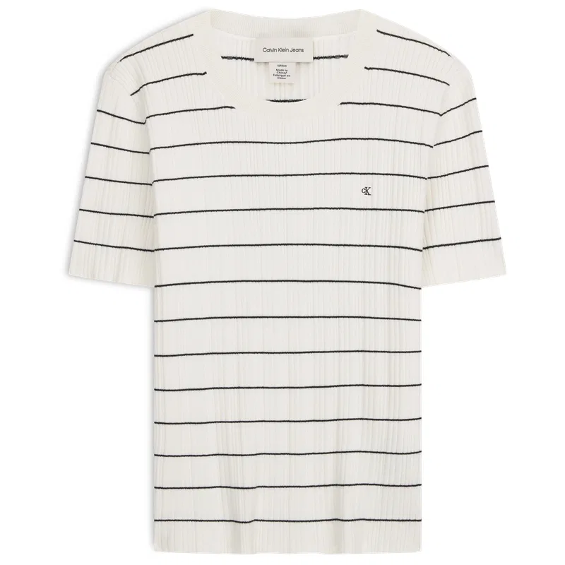 Вязаный топ, модель Crew Neck, Calvin Klein, Ivory