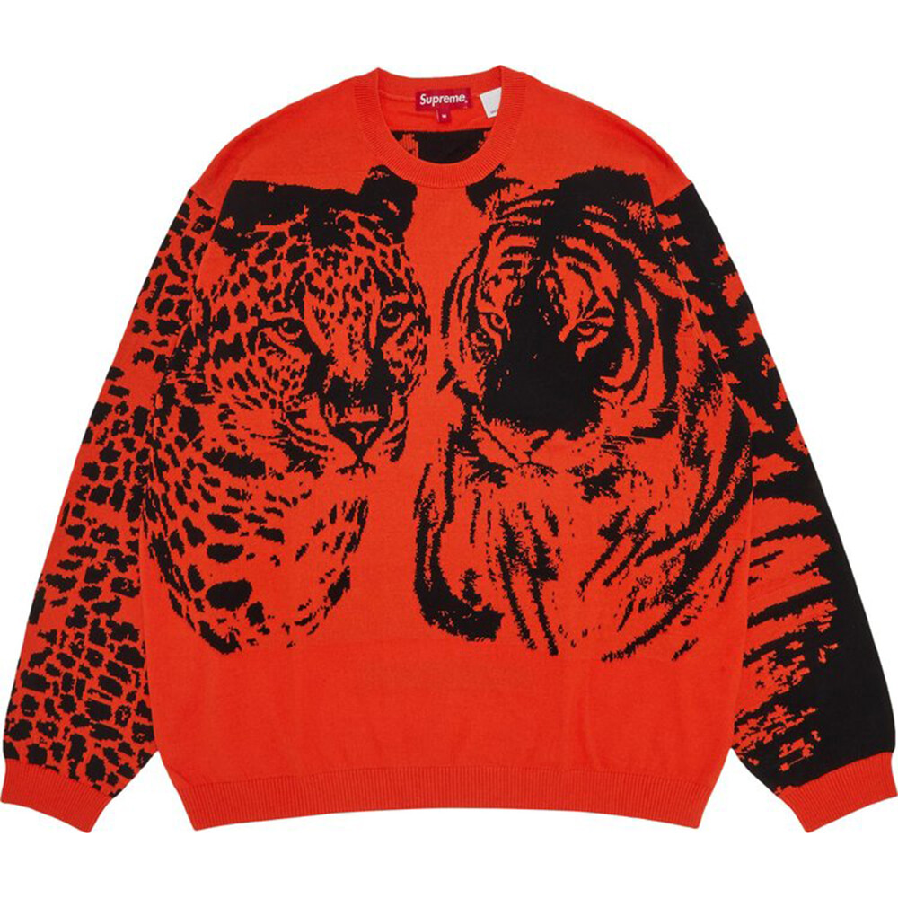 

Джемпер Supreme Big Cats Jacquard Long-Sleeve, оранжевый