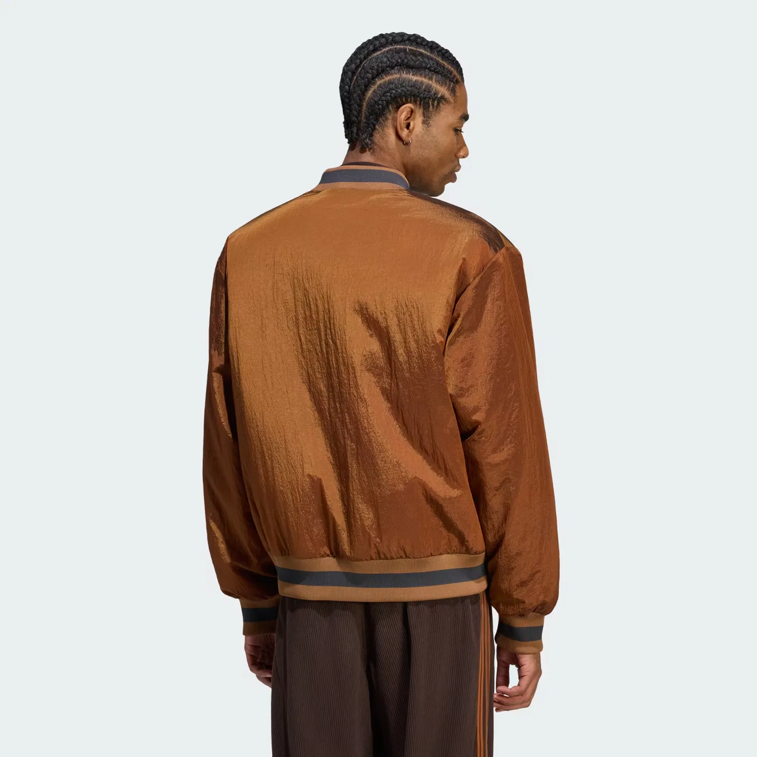 Мужская куртка-бомбер свободного кроя Shiny Originals Adidas Originals, темно-бронзовый — фото 2