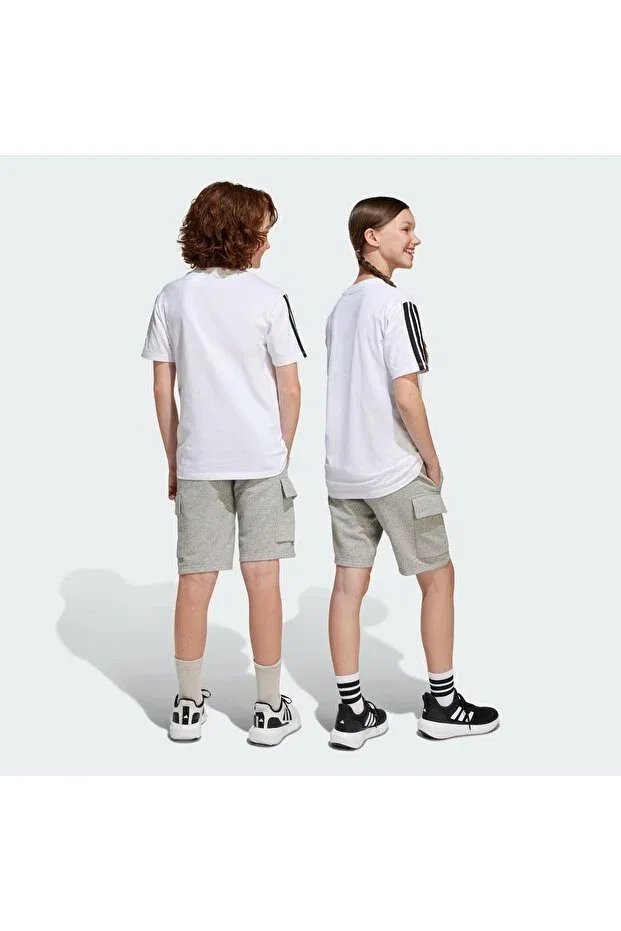 Детские шорты для девочек с карманами карго Essentials cargo kids shorts Adidas, Gray — фото 2