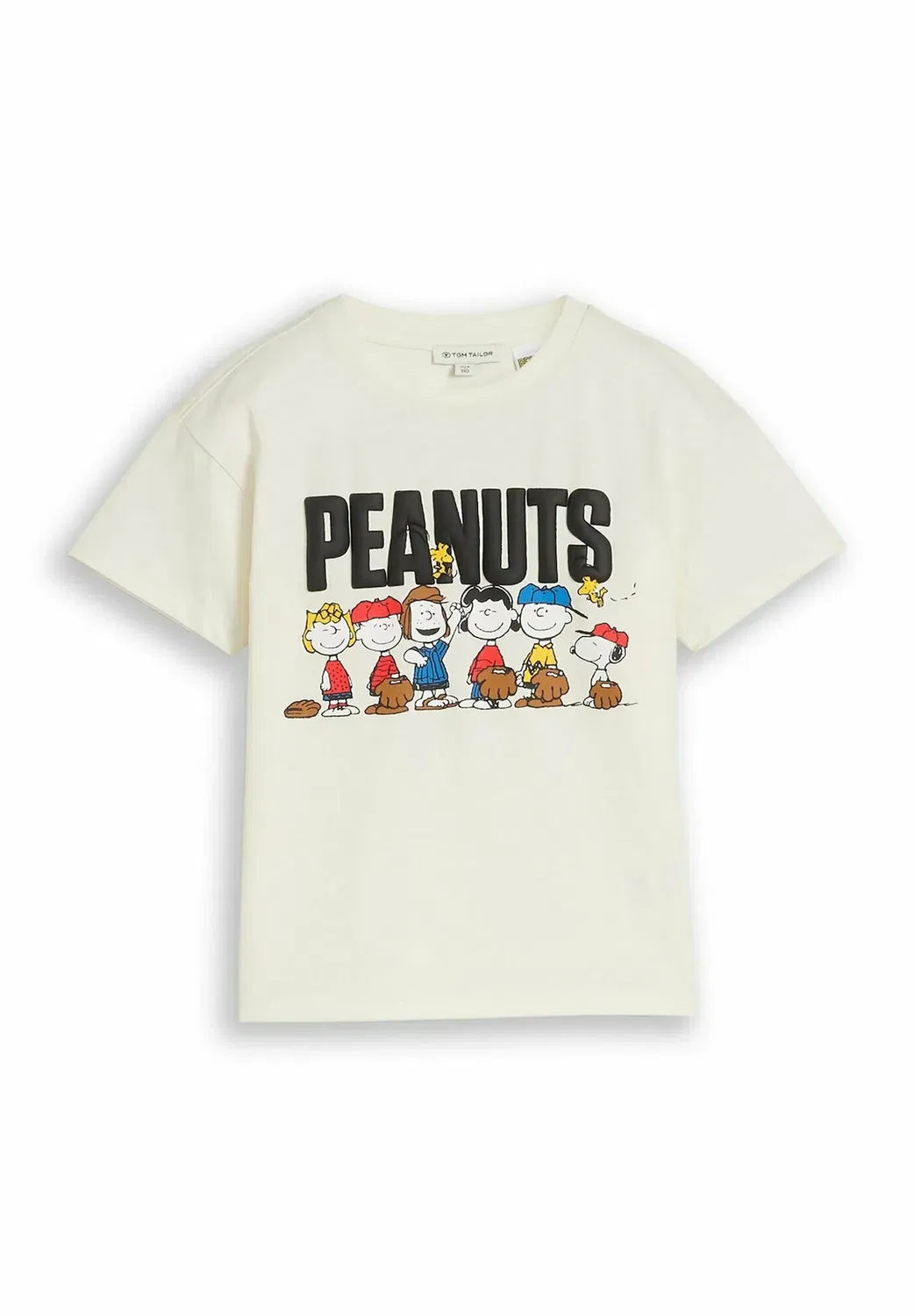 Футболка оверсайз с принтом Peanuts - футболка с принтом Tom Tailor, Wool White