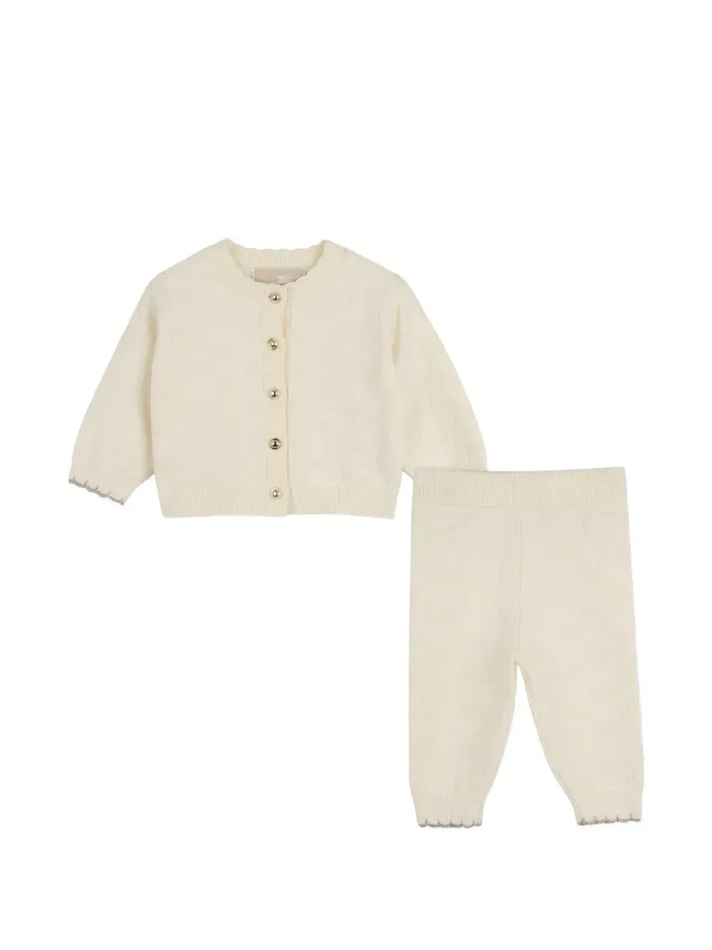 Комплект из кардигана и брюк с логотипом Michael Kors Kids, бежевый