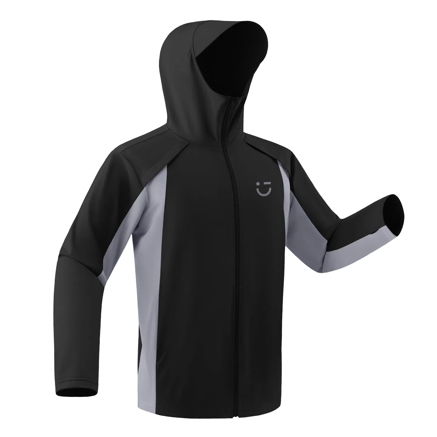 Детская одежда для защиты от солнца с принтом MINISO, Outdoor Sun Protection Black M22 Light Gray Smiley Face Chest Logo