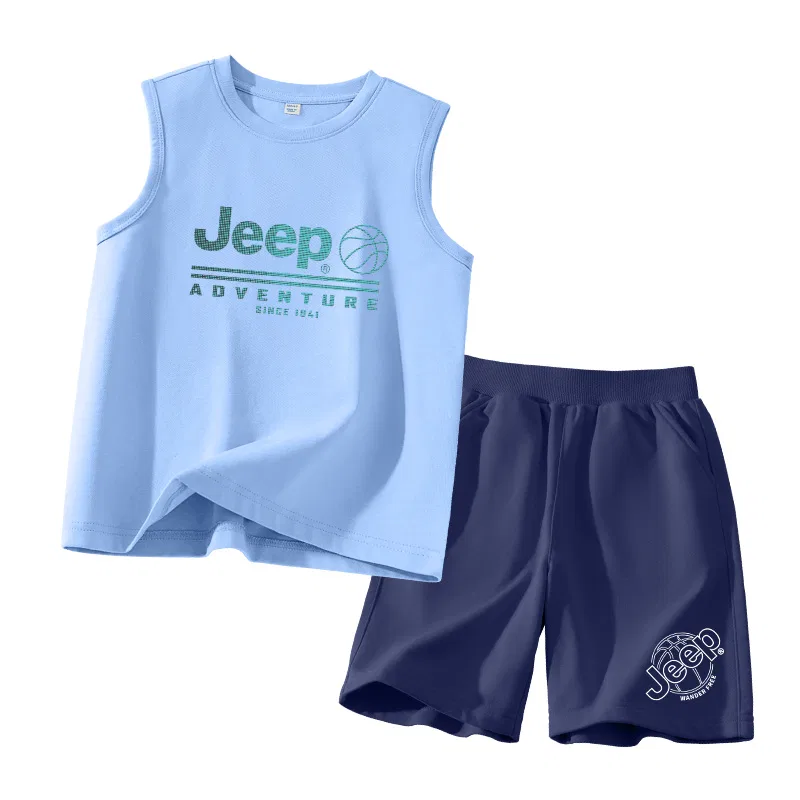 Детский спортивный костюм с кубинским воротником, Basketball Cut-Out Lower Left K, Jeep, Blue/E Polka Dot Blue-Blue/E