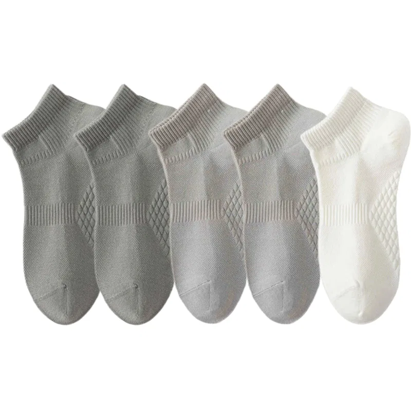 Детские носки-следы 5 пар DUSHILIREN, Asphalt Gray 2+Light Gray 2+White