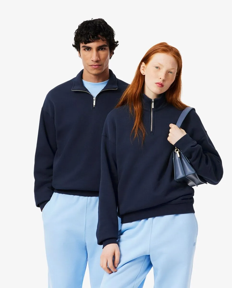 

Унисекс толстовка из плотного флиса с молнией на воротнике, зеленого цвета Lacoste