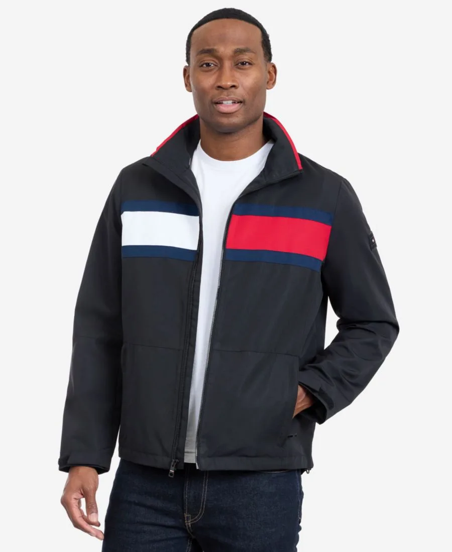 Tommy Hilfiger Мужская куртка с длинными рукавами и логотипом в парусиновом стиле — фото 3