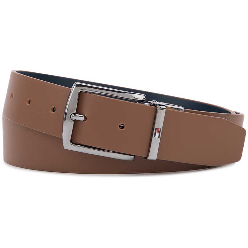 

Tommy Hilfiger Кожаный ремень из коровьей кожи мужской шириной 3,5 см, Black Brown POM
