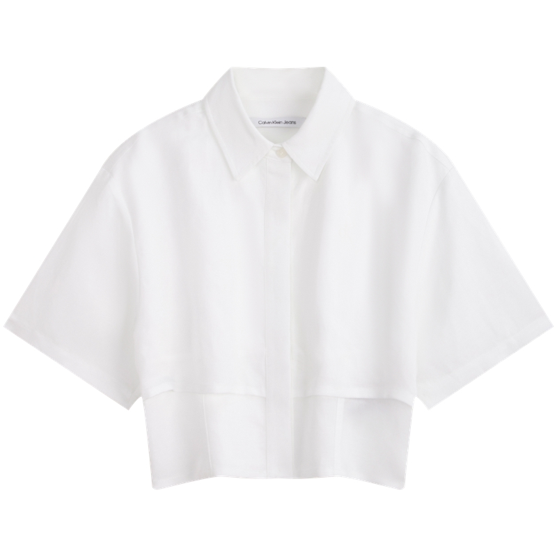 

Рубашка женская, с квадратным воротником, средней жесткости, другие Calvin Klein, yaf-moon белый