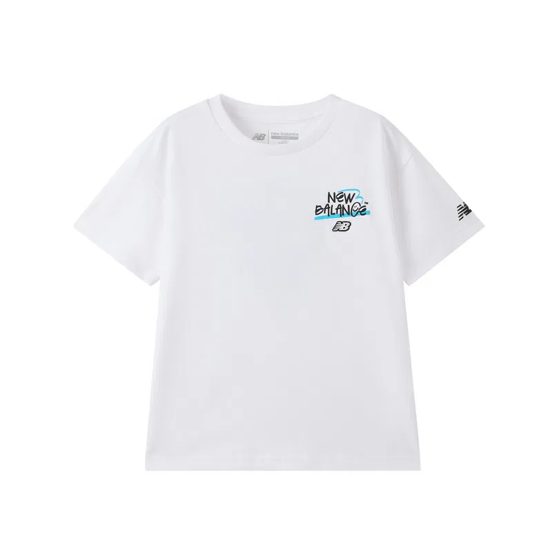 Детская футболка с круглым вырезом New Balance, White