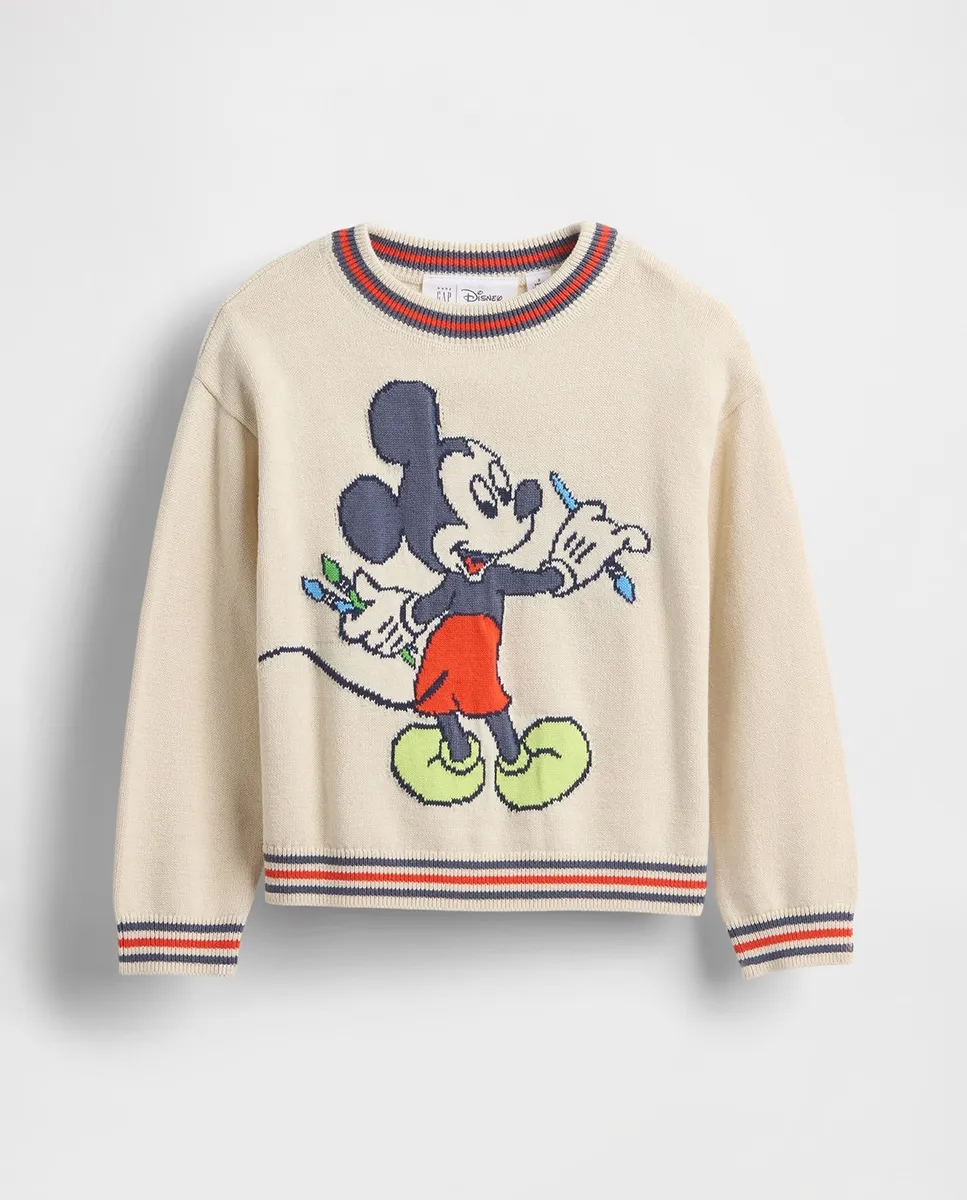 

Свитер для малышей × Disney Baby & Toddler с Микки Маусом Gap, бежевый