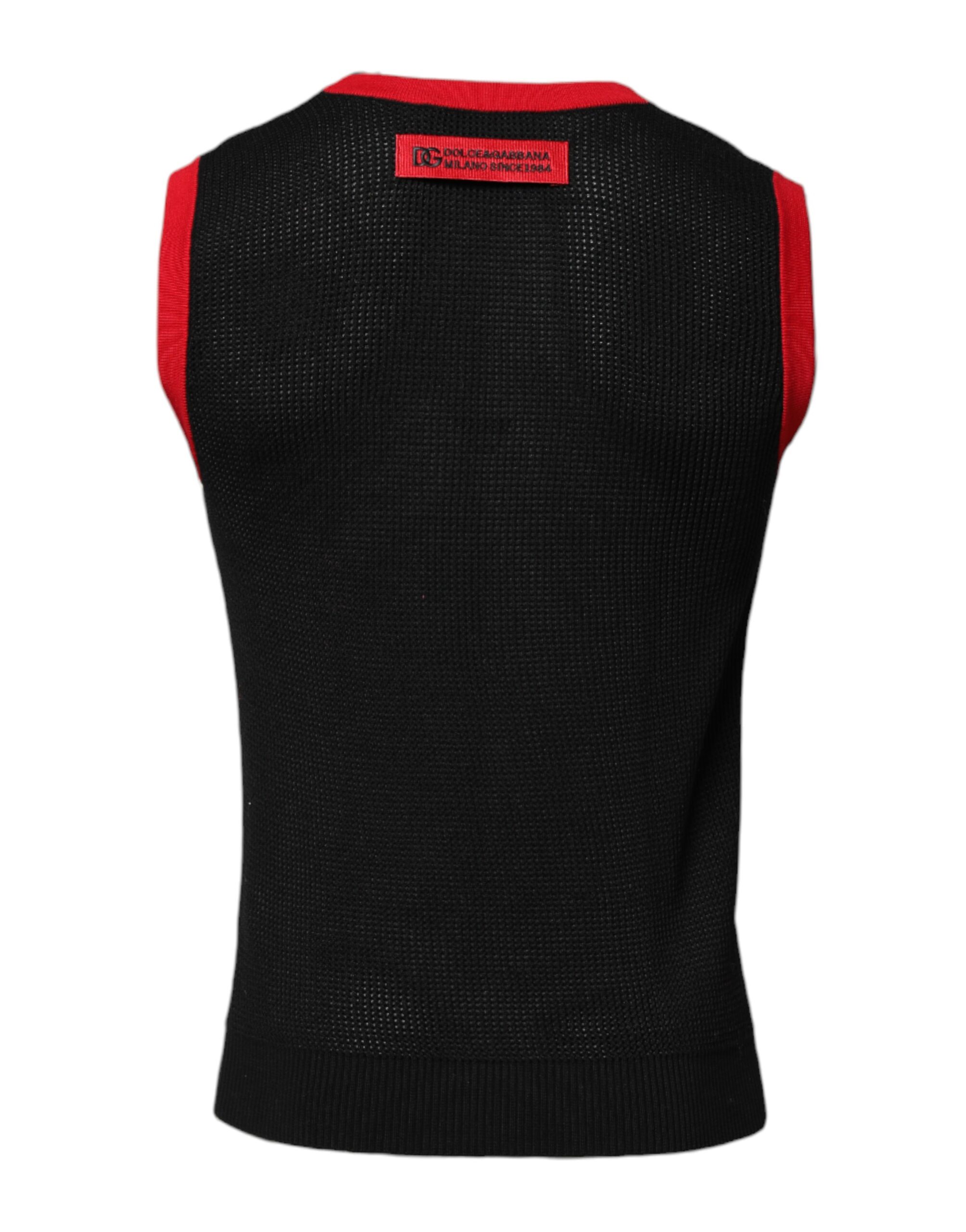 Черная хлопковая футболка Slim Fit с круглым вырезом Dolce & Gabbana, Black — фото 3