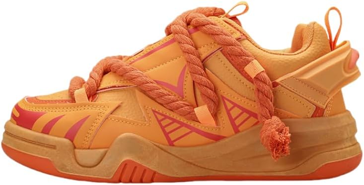 

Удобные модные платформенные кроссовки для прогулок на улице, бега и кемпинга, для всех сезонов, мужские с шнуровкой Hhhchpm, оранжевый