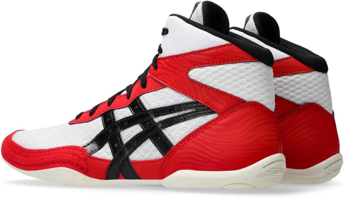 Детские борцовские кроссовки Asics Matflex 7 для школьников, черный/красный — фото 4