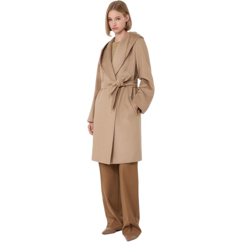 

MaxMara Макс Мара Пальто с капюшоном и поясом, Camel