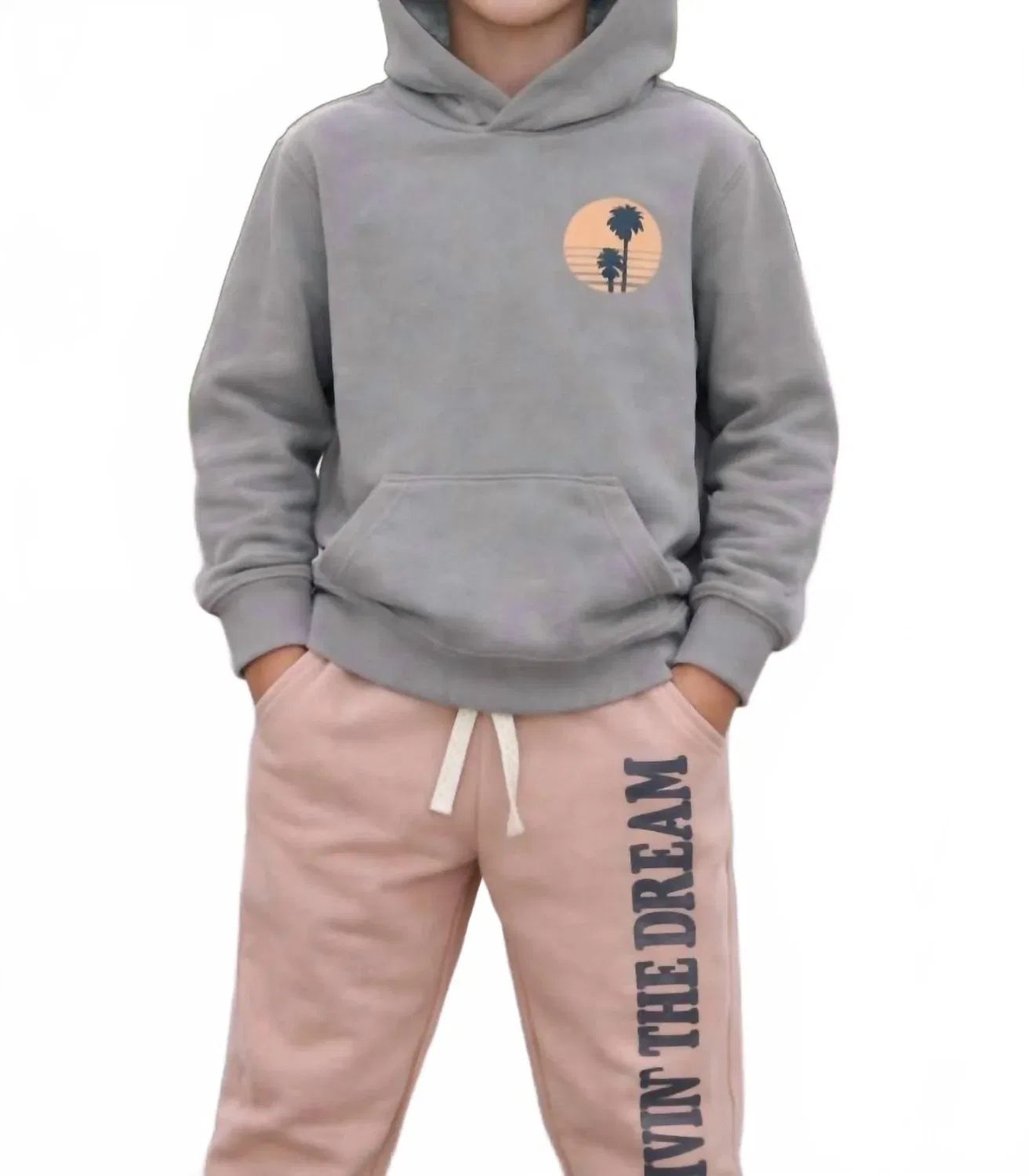 TINY WHALES Толстовка Livin The Dream Hoodie Sweatshirt в угольном цвете