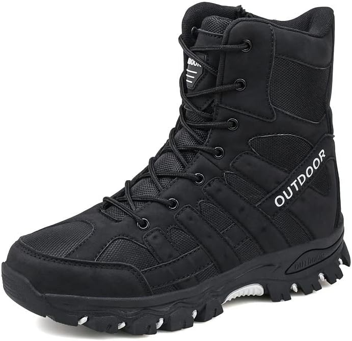 

Мужские водонепроницаемые походные ботинки Hhhchpm, высокие трекинговые ботинки для активного отдыха, удобные альпинистские ботинки, военные тактические ботинки, походные, для мотоцикла и боевые ботинки для мужчин, черный