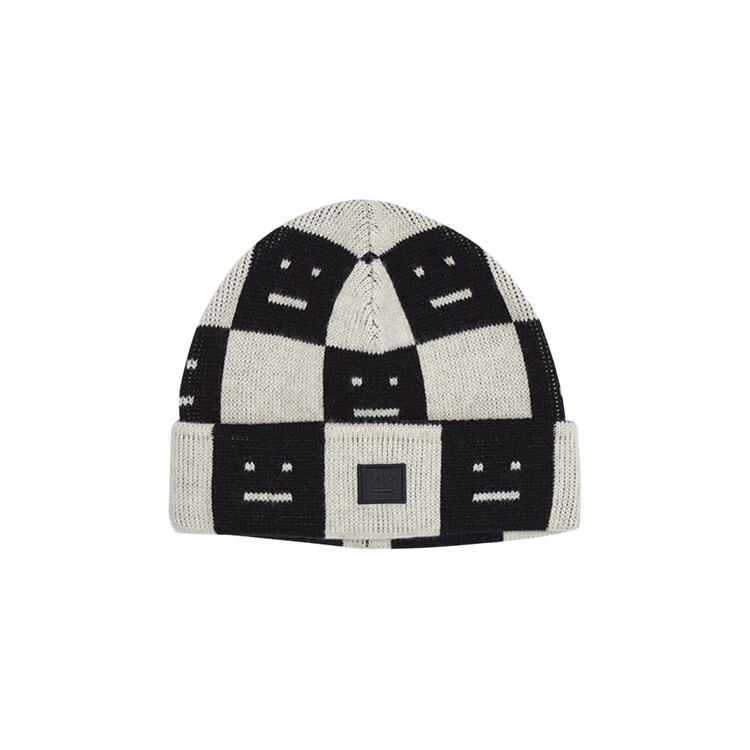 

Шапка Acne Studios Kids Logo Beanie, цвет Black/Oatmeal Melange