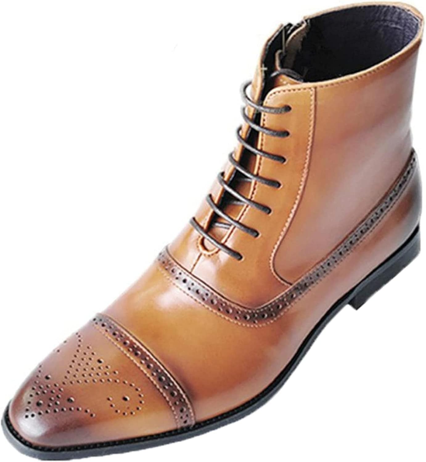 

Мужские теплые ботинки Yiozoi до щиколотки, осенне-зимние уличные, с декоративной перфорацией, шнуровкой, рабочие, прочные повседневные мужские кожаные ботинки, желтый