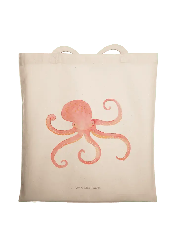 

Сумка для переноски Mr & Mrs Panda Tintenfisch ohne Spruch, кремовый