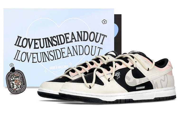 

Кроссовки Nike Dunk Skateboarding Shoes Men Low-top Pink/white, белый