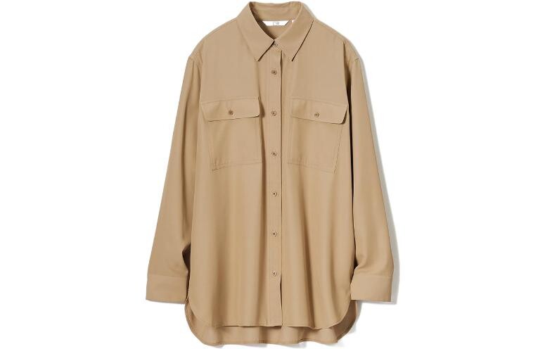 

Рубашка женская темно-бежевая Uniqlo