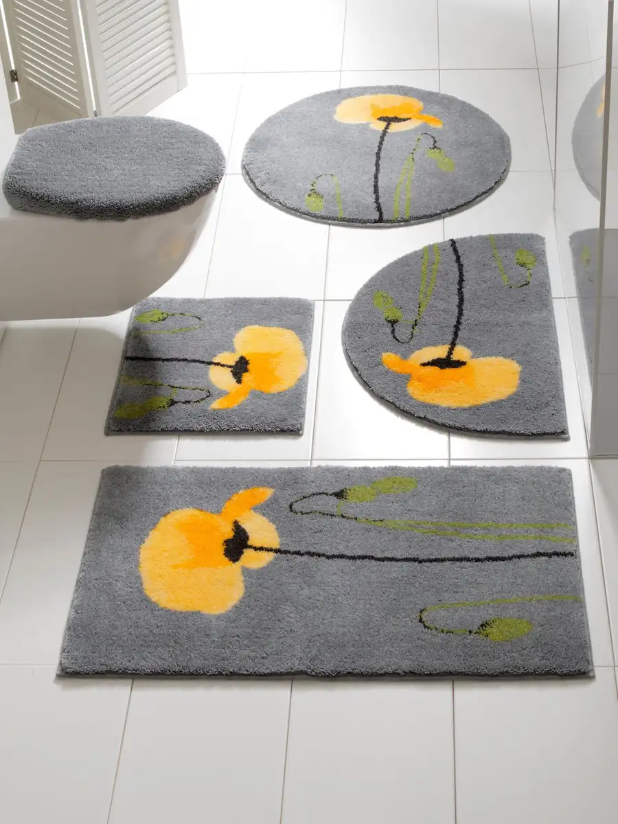 

Базовый коврик для ванной Grund прямоугольный (45х50 см), серо-желтый