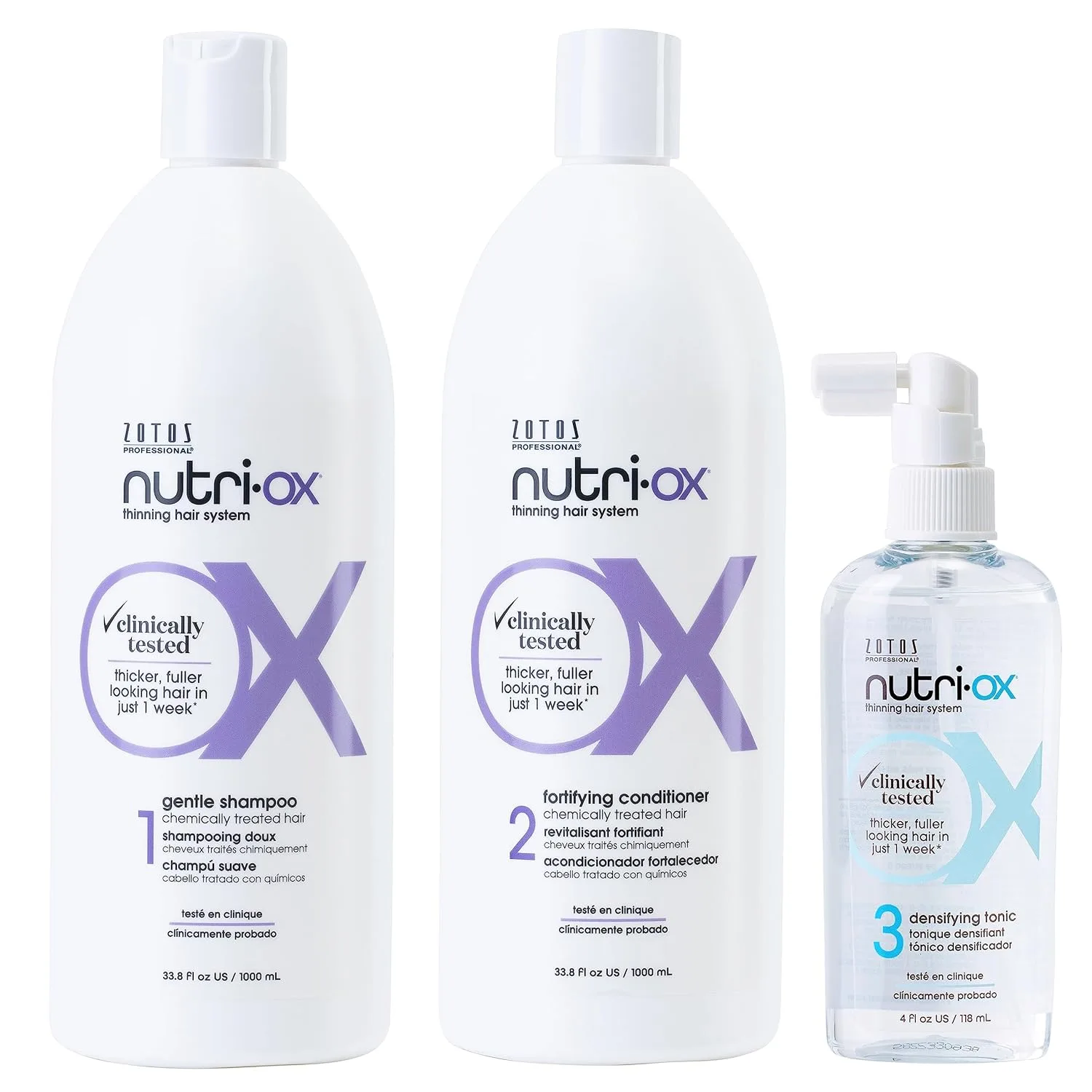 Мягкий шампунь, кондиционер и тоник NUTRI-OX | Для более густых и объемных волос | Для окрашенных волос | Мятный аромат | Клинически и дерматологически протестировано | 950 мл