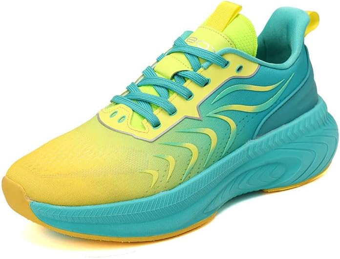 

Мужские дышащие спортивные кеды с сеткой, шнурками, толстой подошвой, легкие, противоскользящие и амортизирующие, подходят для ежедневной ходьбы Lhyxu, Cyan