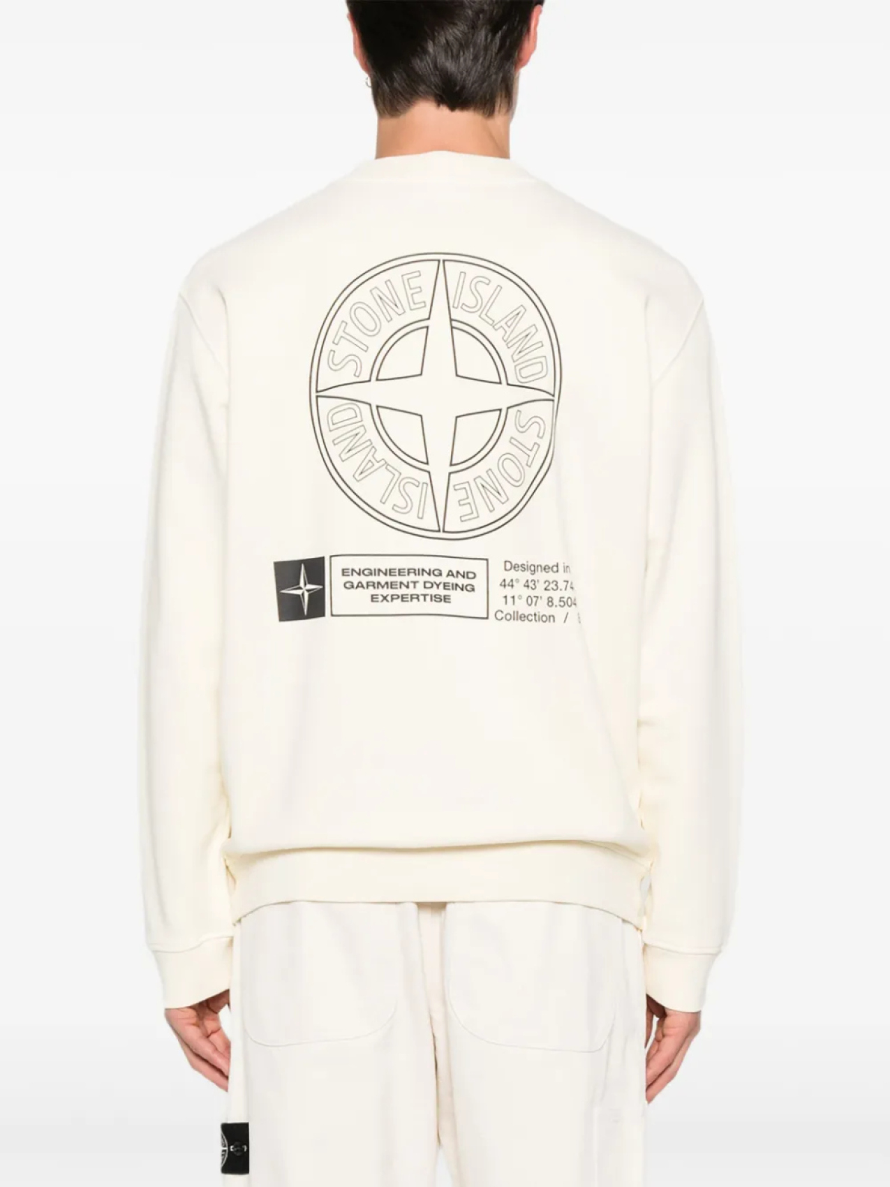 Хлопковая толстовка с логотипом Stone Island, нейтральный — фото 2
