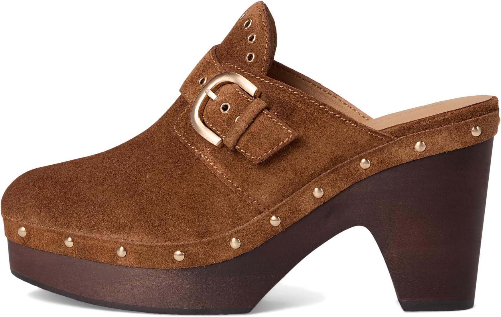 Туфли Madewell Finneas Clog - Suede Buckle, цвет Dried Acorn — фото 4