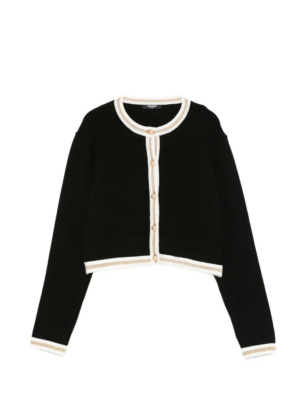 Кардиган с декоративной отделкой на пуговицах Balmain Kids, черный