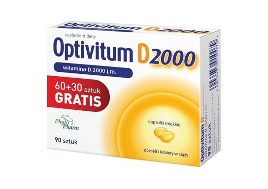 

Оптивитум Д 2000 МЕ, Добавка , 90 капсул Phytopharm