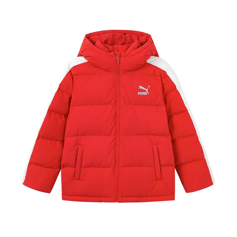 Детская пуховая куртка с капюшоном PUMA, China Red-Windproof and Rainproof, Warm Type 60601
