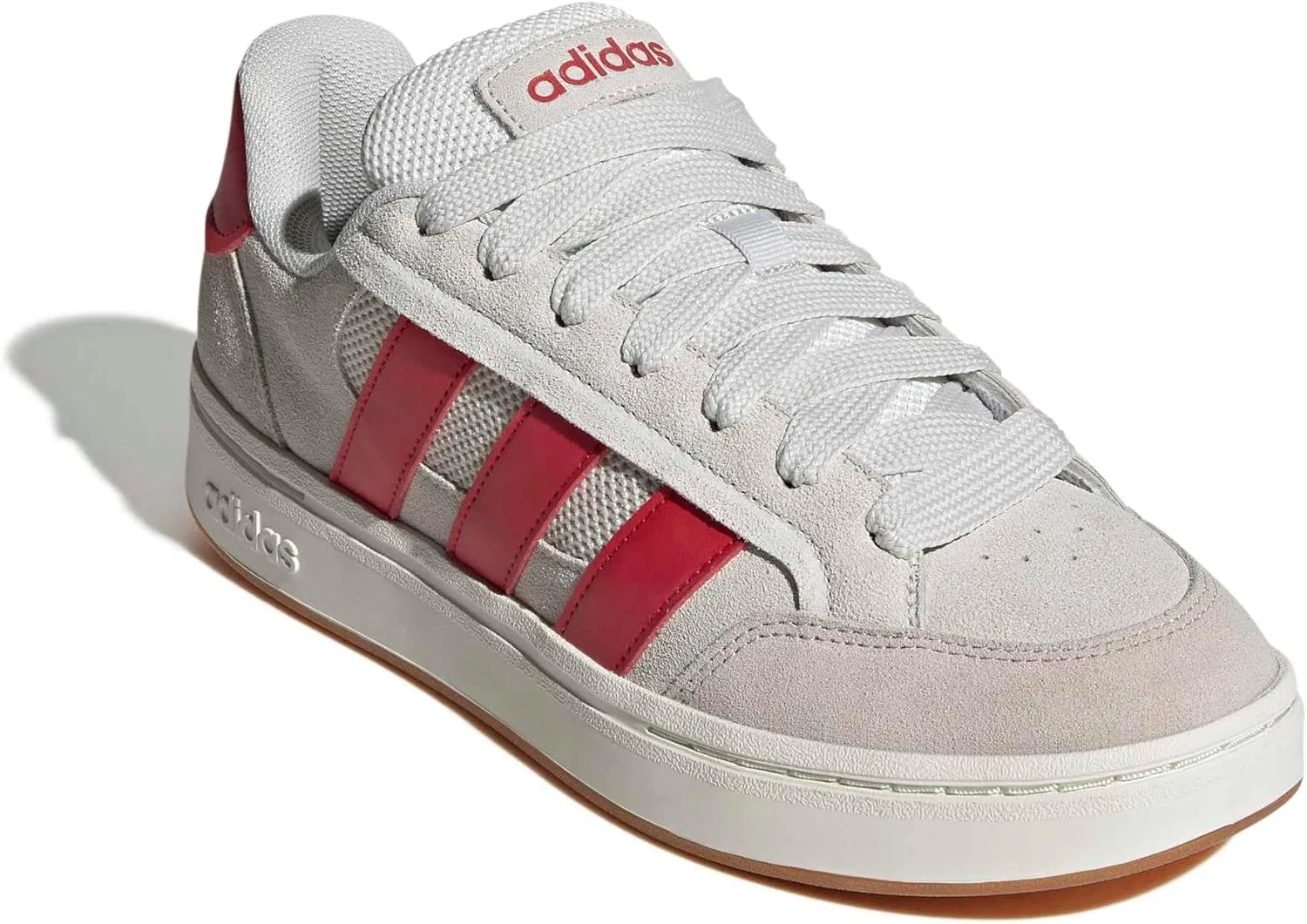 Кроссовки для мужчин с Cloudfoam, adidas, Crystal White/Better Scarlet/Off White — фото 4
